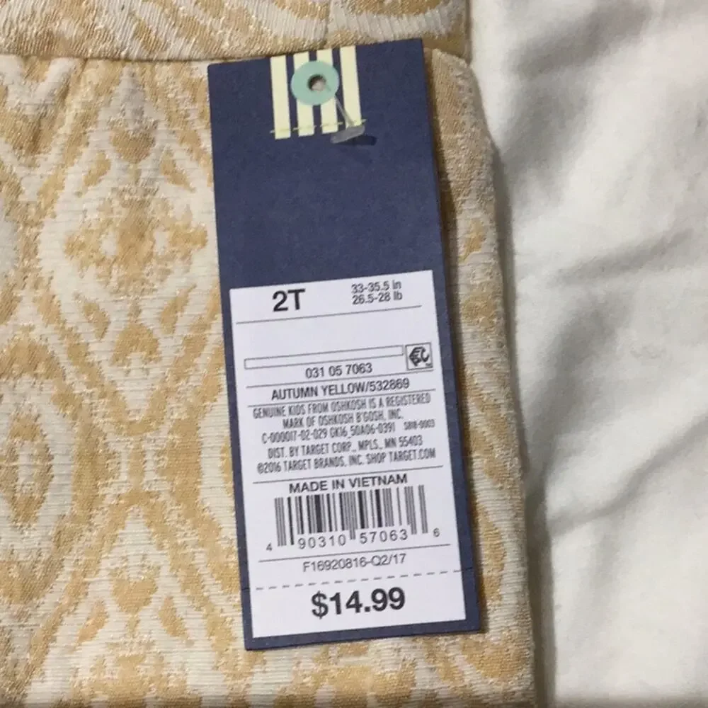Oshkosh tan cream lined skirt 2TNWT A-line